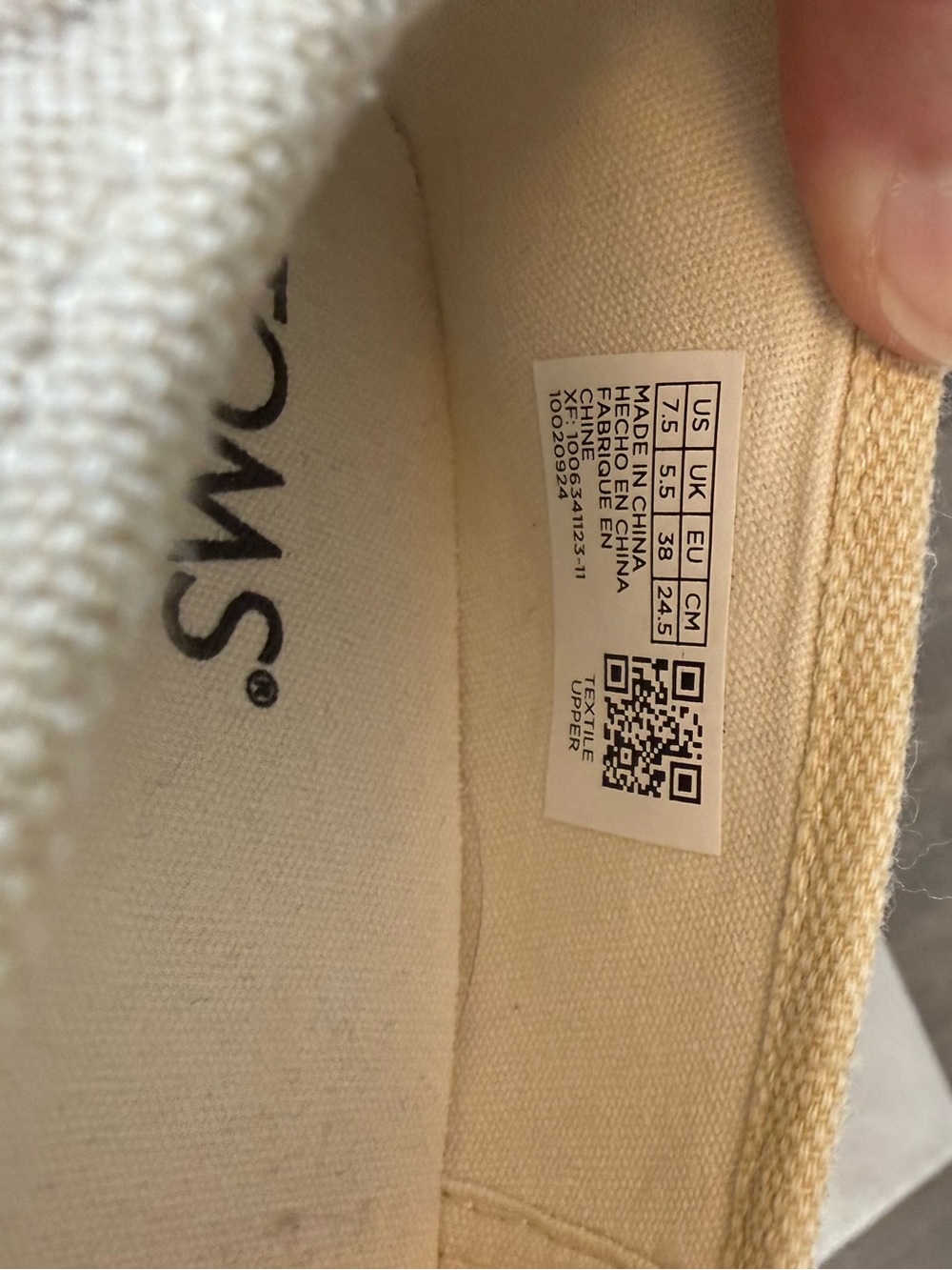 Toms Natural Canvas Slip-On Espadrille Platforms size 7.5 - Picture 4 of 5